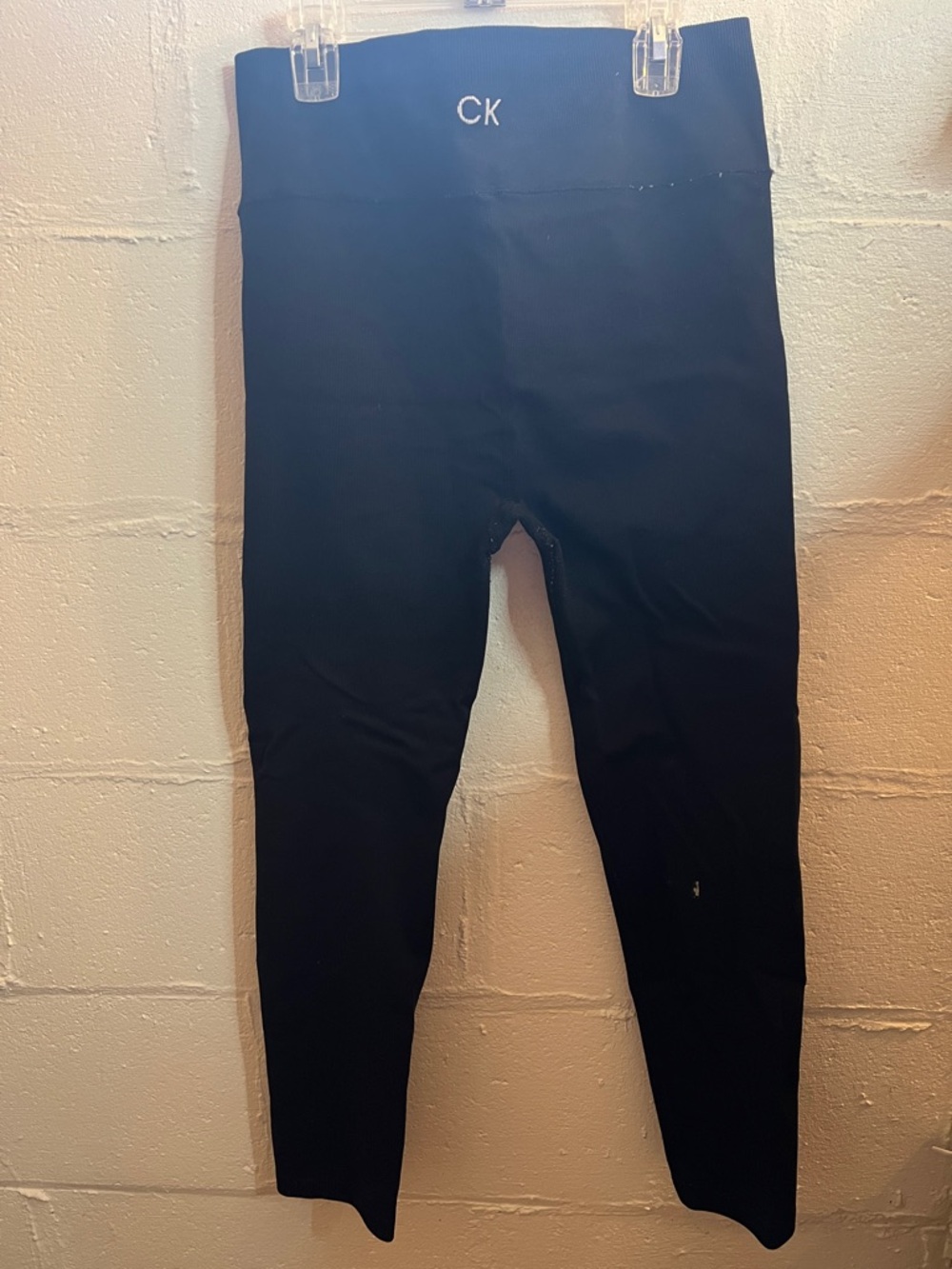 Calvin Klein Black Leggings with CK Waist Logo